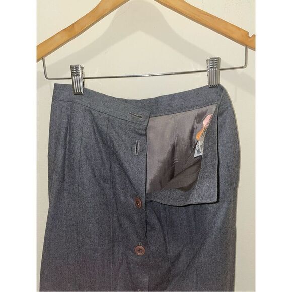 Vintage long David Chablis 100% wool gray skirt women’s size 6 - Picture 9 of 9
